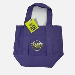 NEW! Trader Joe’s Limited Edition Trick-or-Treat Mini Canvas Tote (Purple)- NWT
